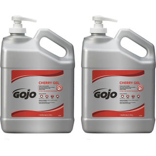 Gojo Cherry Gel Pumice Hand Cleaner - Cherry ScentFor - 1 gal (3.8 L) - Pump Bottle Dispenser - Dirt Remover, Oil Remover, Grease Remover, Paint Remover, Tar Remover - Hand, Skin - Heavy Duty, pH Balanced, Pleasant Scent - 2 / Carton