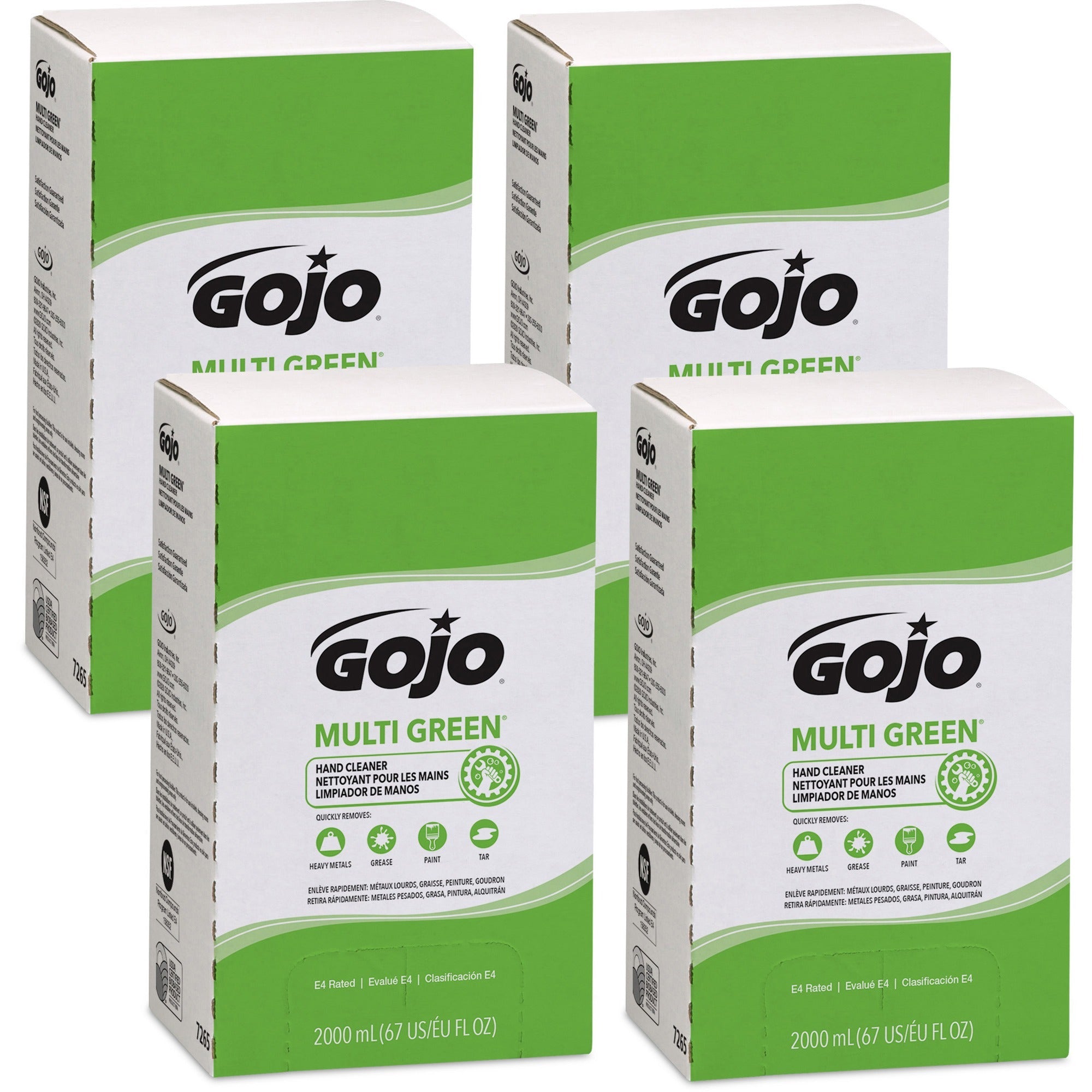 Gojo Multi Green Hand Cleaner - Citrus ScentFor - 67.6 fl oz (2 L) - Soil Remover, Dirt Remover, Kill Germs - Hand - Green - Non-abrasive - 4 / Carton