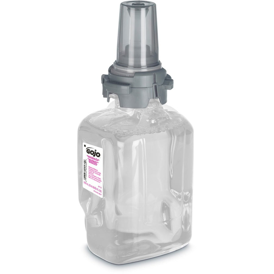 Gojo ADX-7 Dispenser Antibacterial Hand Soap Refill - Plum ScentFor - 23.7 fl oz (700 mL) - Pump Bottle Dispenser - Bacteria Remover, Kill Germs - Hand, Skin - Moisturizing - Antibacterial - Clear - Rich Lather, Bio-based - 4 / Carton