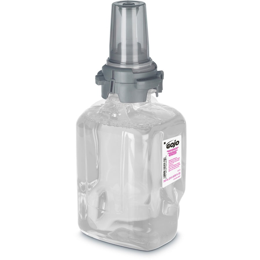 Gojo ADX-7 Dispenser Antibacterial Hand Soap Refill - Plum ScentFor - 23.7 fl oz (700 mL) - Pump Bottle Dispenser - Bacteria Remover, Kill Germs - Hand, Skin - Moisturizing - Antibacterial - Clear - Rich Lather, Bio-based - 4 / Carton