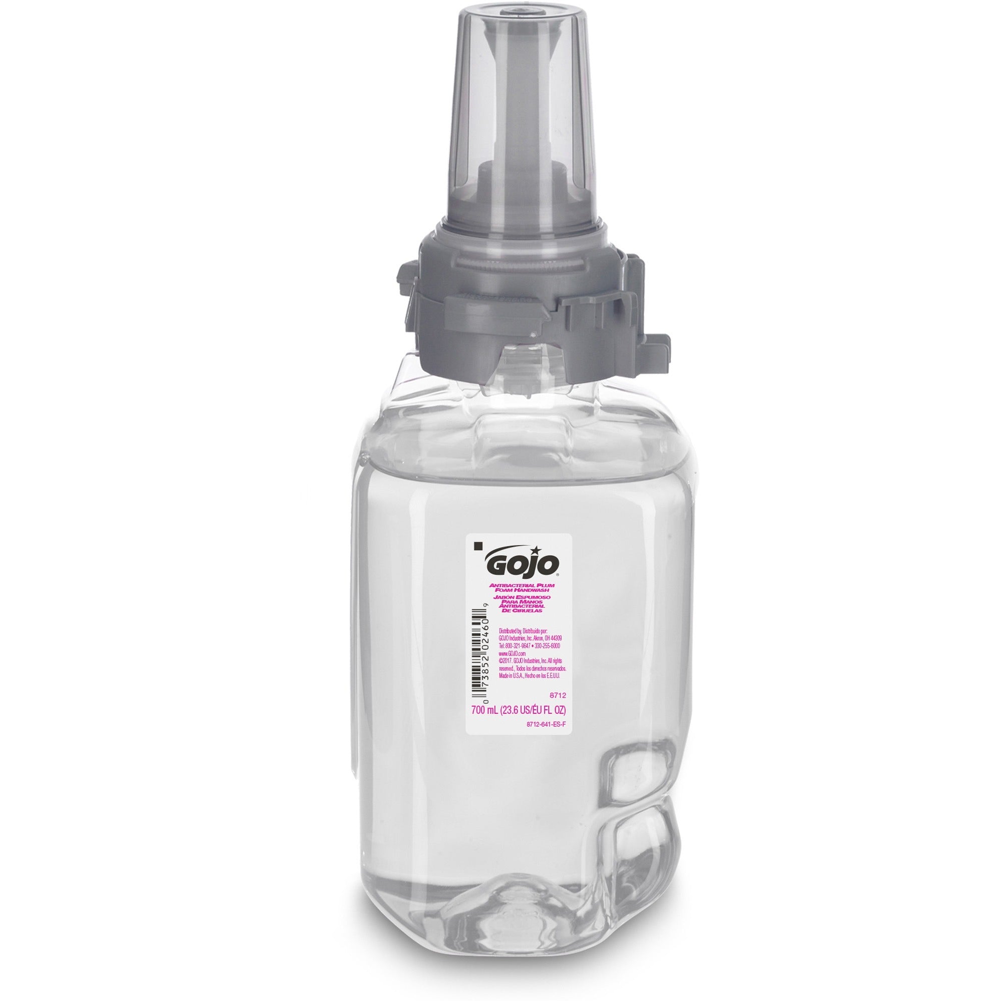 gojo-adx-7-dispenser-antibacterial-hand-soap-refill-plum-scentfor-237-fl-oz-700-ml-pump-bottle-dispenser-bacteria-remover-kill-germs-hand-skin-moisturizing-antibacterial-clear-rich-lather-bio-based-4-carton_goj871204ct - 1