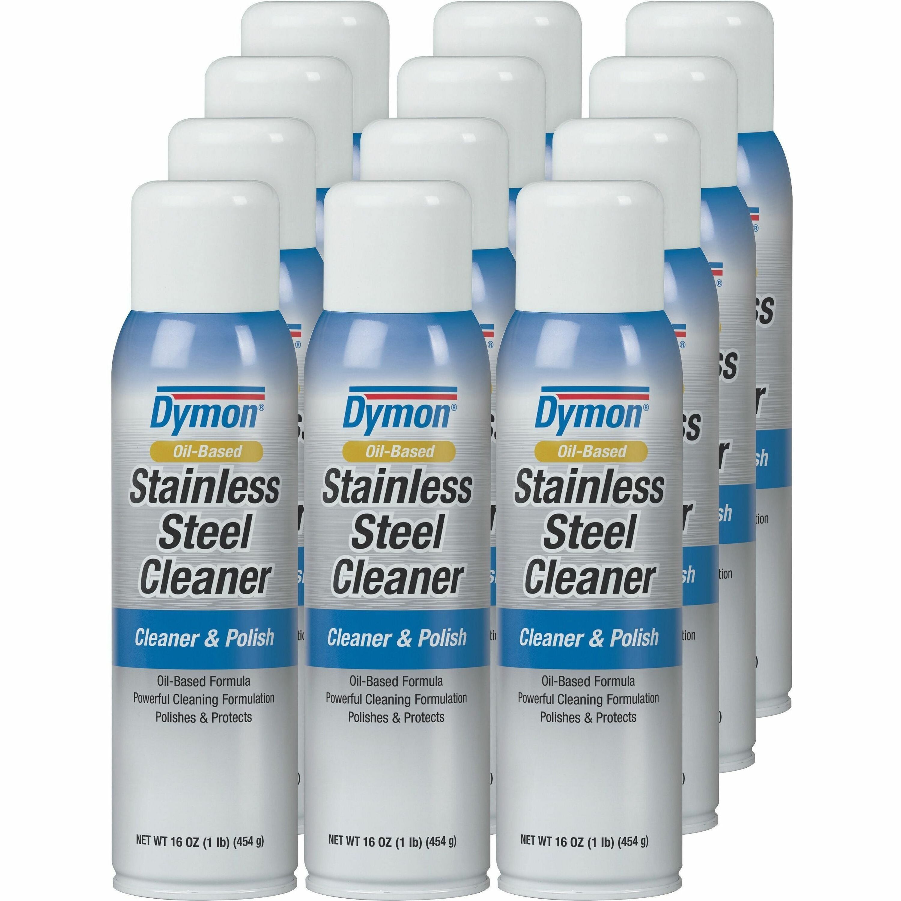 dymon-oil-based-stainless-steel-cleaner-for-stainless-steel-aluminum-chrome-copper-brass-16-fl-oz-05-quart-neutral-scent-12-carton-white_itw20920ct - 1