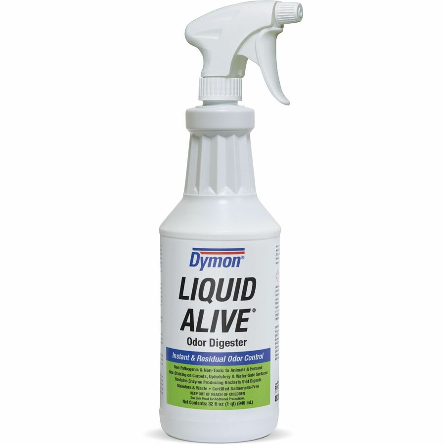 Dymon Liquid Alive Instant Odor Digester - For Multipurpose - 32 fl oz (1 quart)Bottle - 12 / Carton - Non-toxic, Non-staining - 3