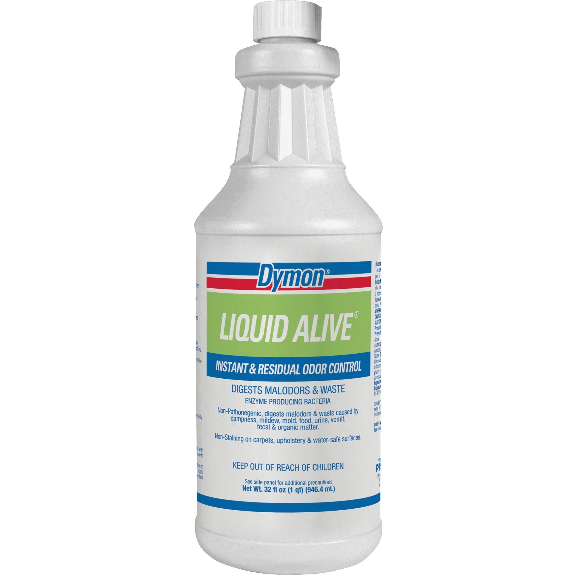 Dymon Liquid Alive Instant Odor Digester - For Multipurpose - 32 fl oz (1 quart)Bottle - 12 / Carton - Non-toxic, Non-staining - 2
