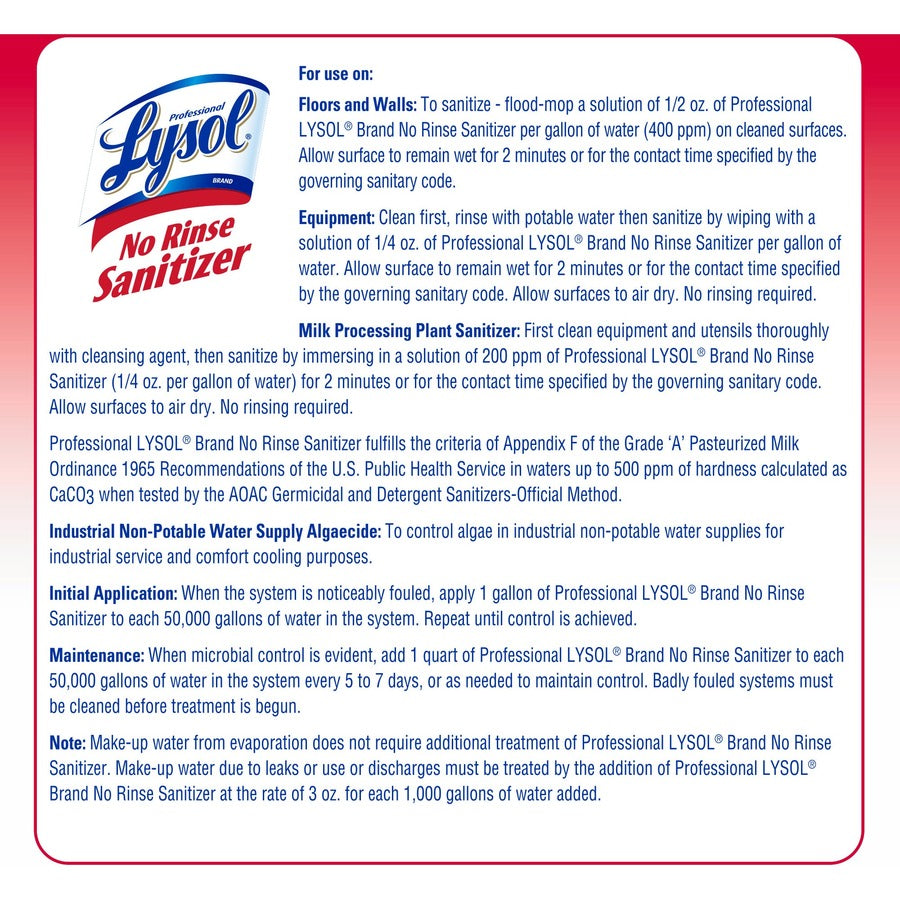 professional-lysol-no-rinse-sanitizer-for-sink-floor-wall-bathtub-food-service-area-concentrate-128-fl-oz-4-quart-4-carton-disinfectant-anti-bacterial_rac74389ct - 4