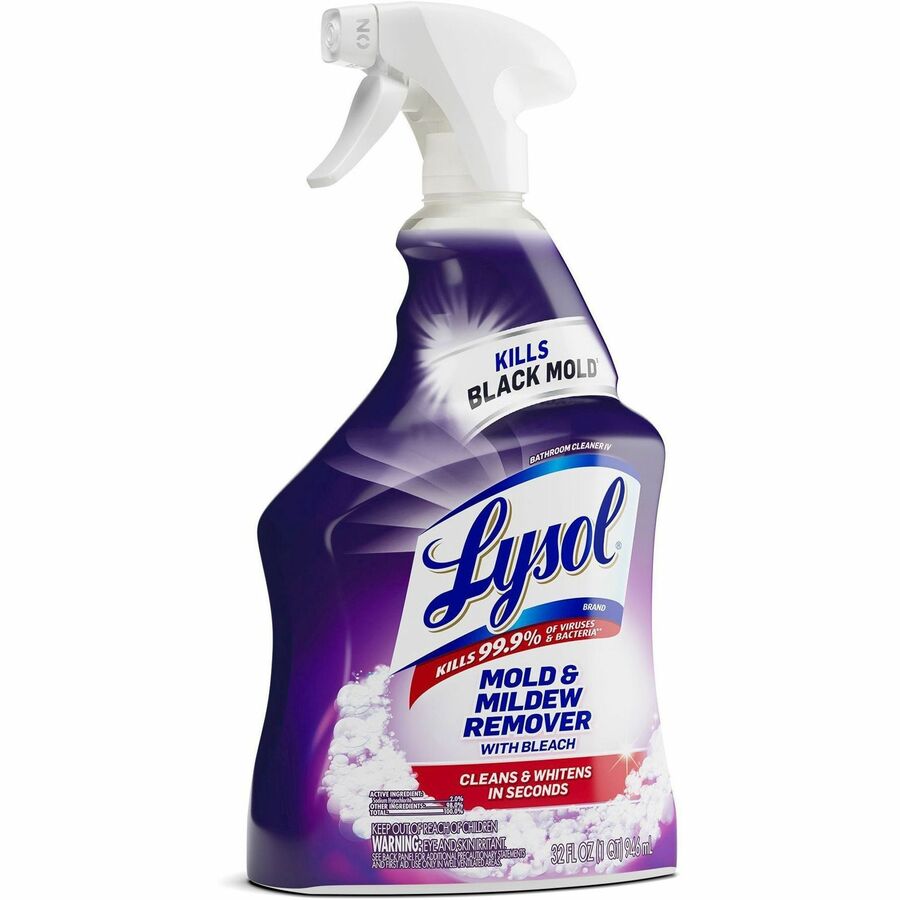 Lysol Mold/Mildew Remover - For Tile, Ceramic, Tub, Hard Surface, Nonporous Surface, Vinyl Curtains, Grout - 32 fl oz (1 quart) - 12 / Carton - Disinfectant, Non-abrasive - White