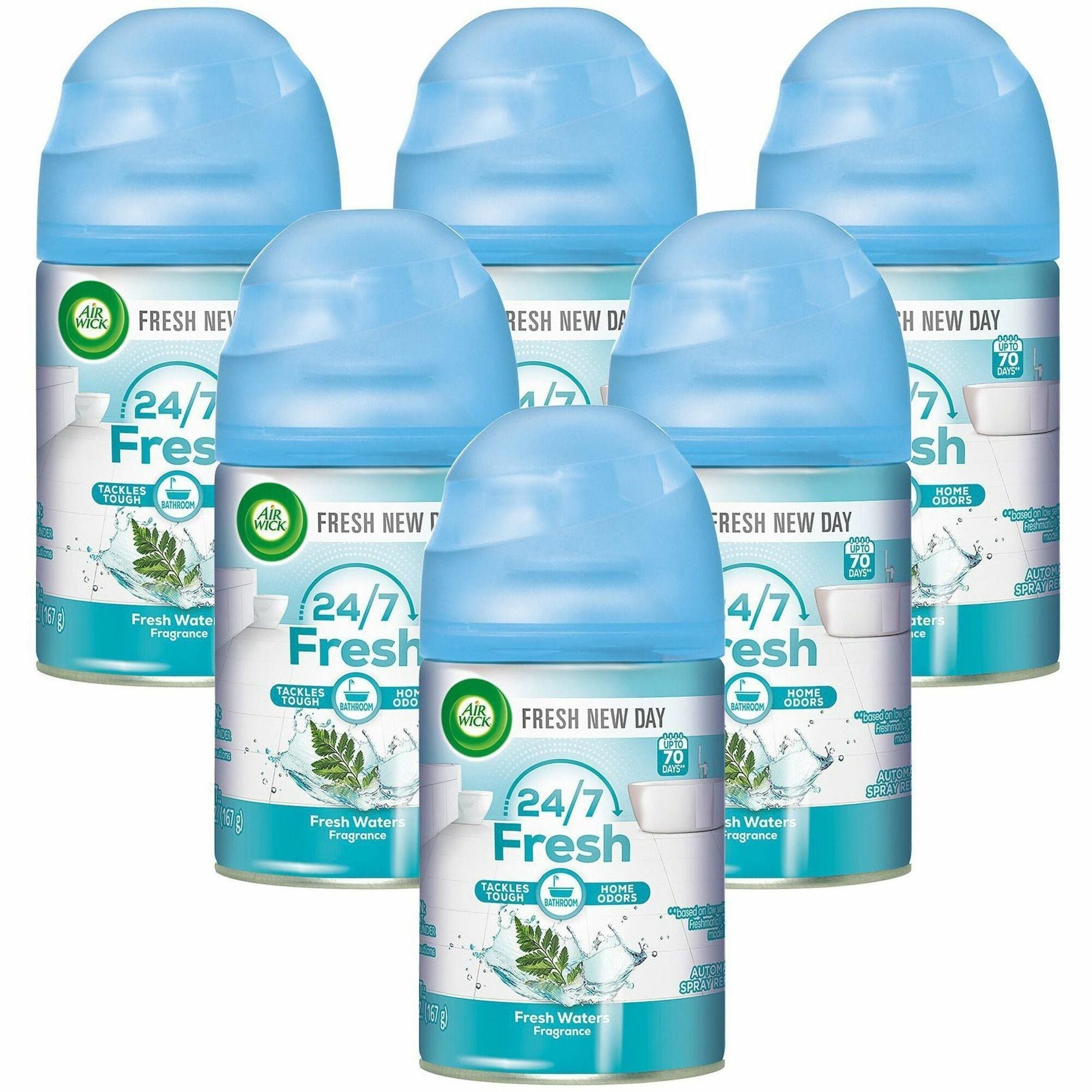 Air Wick Freshmatic Air Freshener Spray Refill - Spray - 5.9 fl oz (0.2 quart) - Freshwater - 60 Day - 6 / Carton - Odor Neutralizer