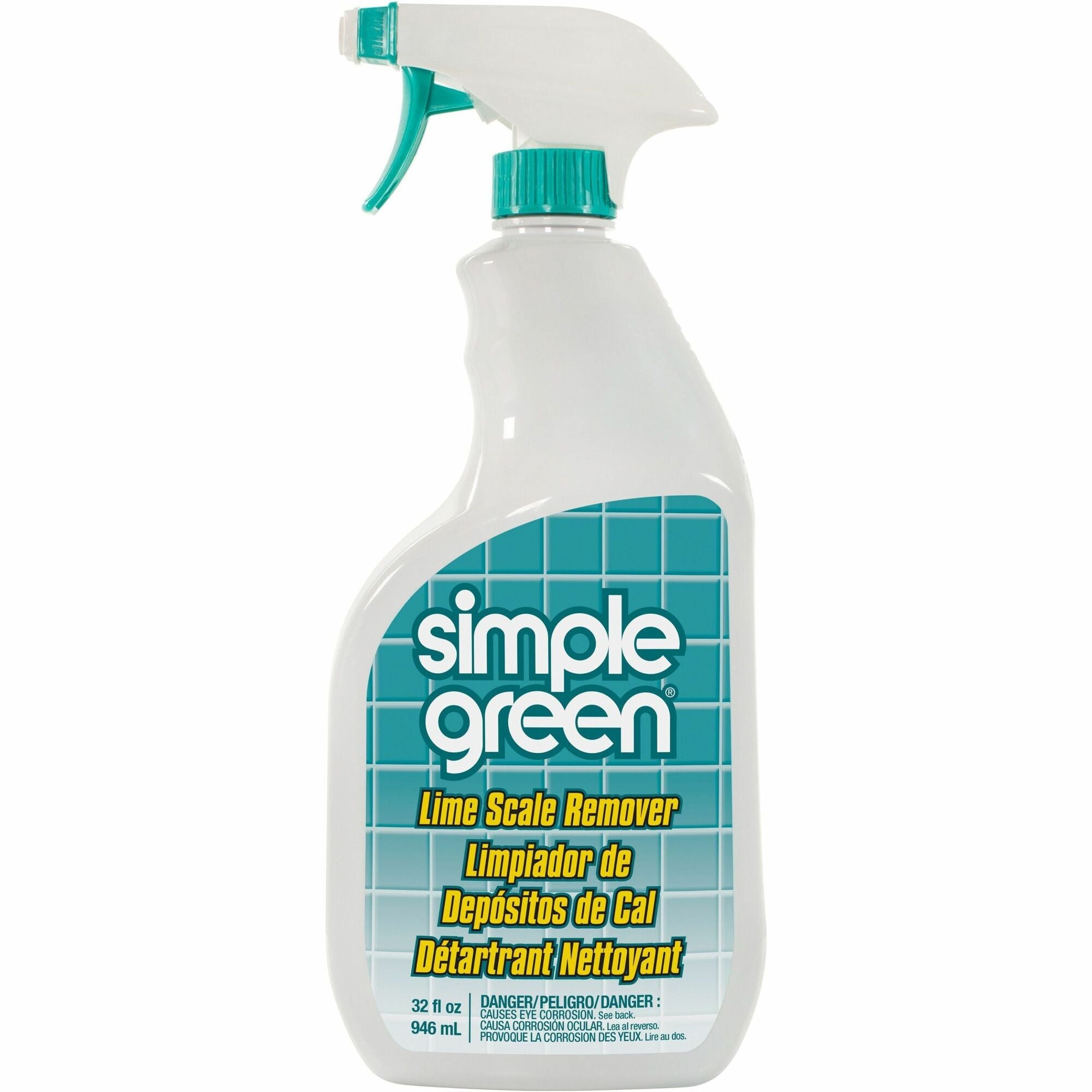 Simple Green Lime Scale Remover Spray - For Multi Surface - 32 fl oz (1 quart) - Wintergreen Scent - 12 / Carton - Deodorize, Non-abrasive, Non-flammable, Phosphate-free, Bleach-free, Ammonia-free, Phosphorous-free, Fume-free - White - 1