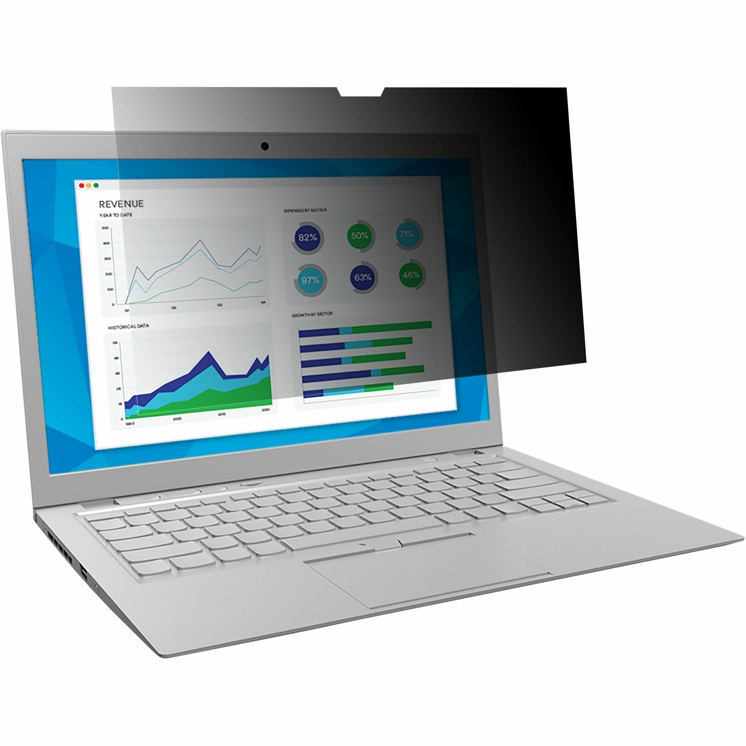 3M Touch Privacy Filter for 13.3in Full Screen Laptop, 16:9, PF133W9E - For 13.3" Widescreen LCD 2 in 1 Notebook - 16:9 - Scratch Resistant, Fingerprint Resistant, Dust Resistant - Anti-glare