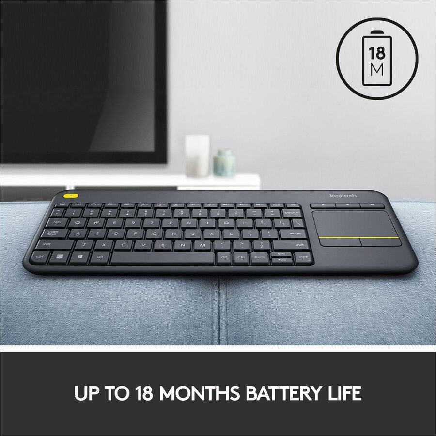 Wireless Touch Keyboard K400 Plus, Black
