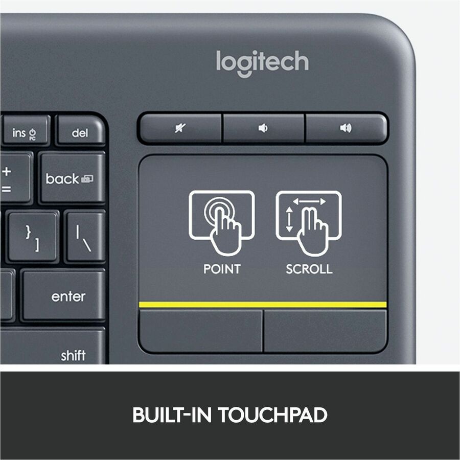 Wireless Touch Keyboard K400 Plus, Black