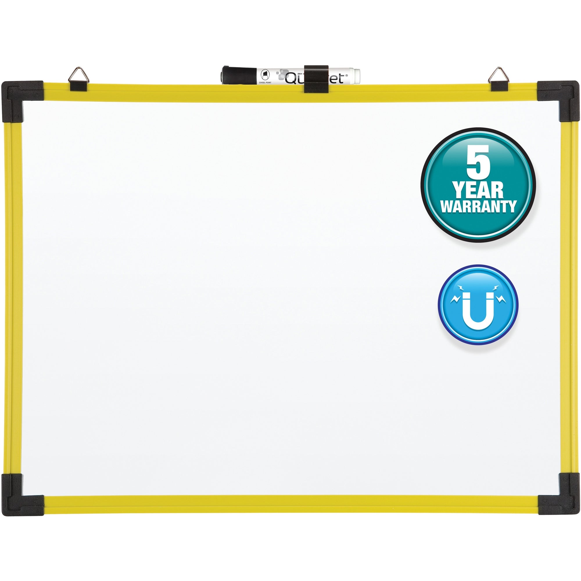 Quartet Industrial Magnetic Whiteboard - 48" (4 ft) Width x 36" (3 ft) Height - White Painted Steel Surface - Bright Yellow Aluminum Frame - Rectangle - Horizontal - Magnetic - 1 Each