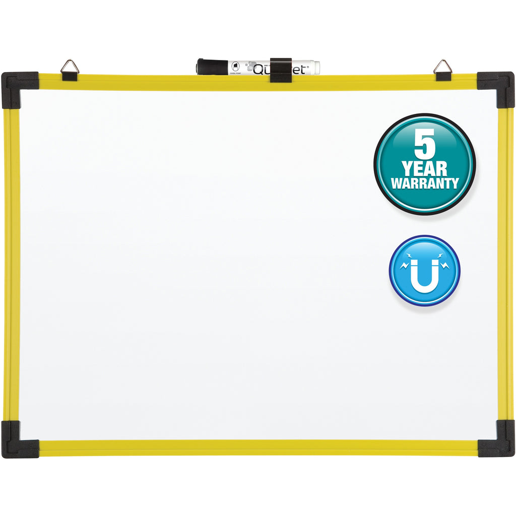 quartet-industrial-magnetic-whiteboard-72-6-ft-width-x-48-4-ft-height-white-painted-steel-surface-bright-yellow-aluminum-frame-rectangle-horizontal-magnetic-1-each_qrt724127 - 1