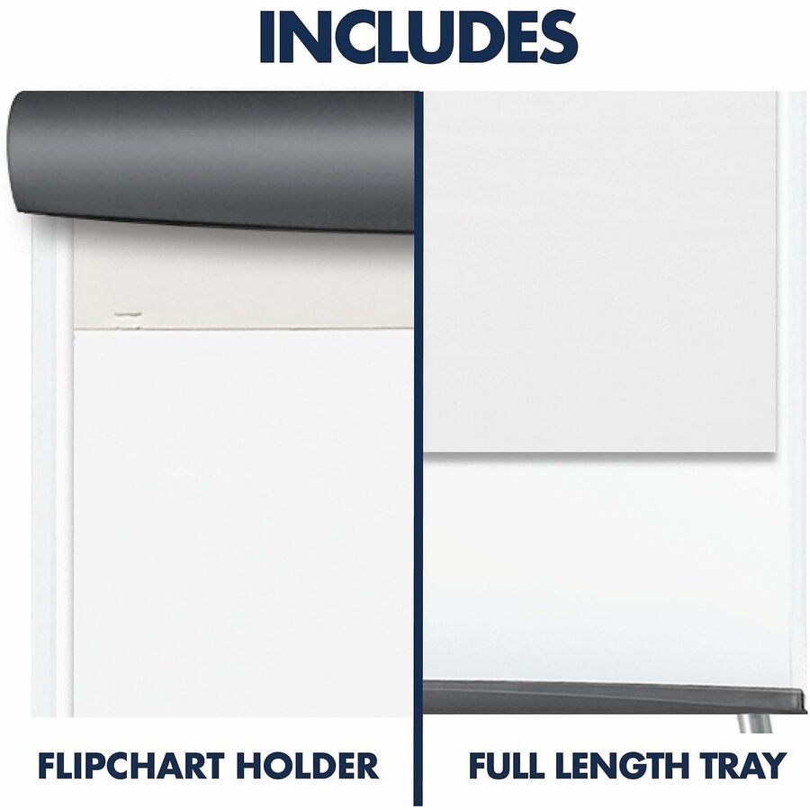 Quartet Whiteboard/Flip-chart Presentation Easel - 24" (2 ft) Width x 36" (3 ft) Height - White Melamine Surface - Gray Frame - Rectangle - Assembly Required - 1 Each