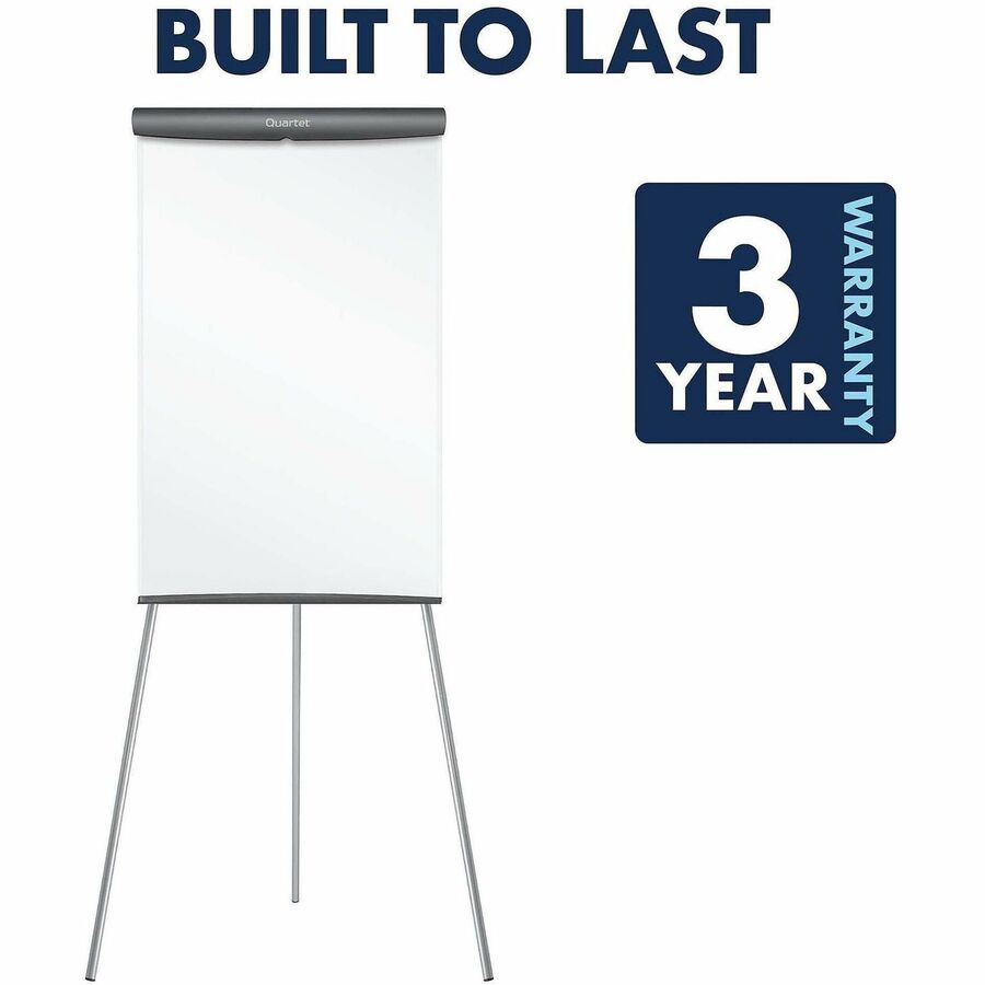 Quartet Whiteboard/Flip-chart Presentation Easel - 24" (2 ft) Width x 36" (3 ft) Height - White Melamine Surface - Gray Frame - Rectangle - Assembly Required - 1 Each