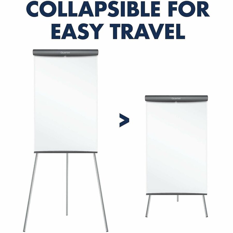 Quartet Whiteboard/Flip-chart Presentation Easel - 24" (2 ft) Width x 36" (3 ft) Height - White Melamine Surface - Gray Frame - Rectangle - Assembly Required - 1 Each