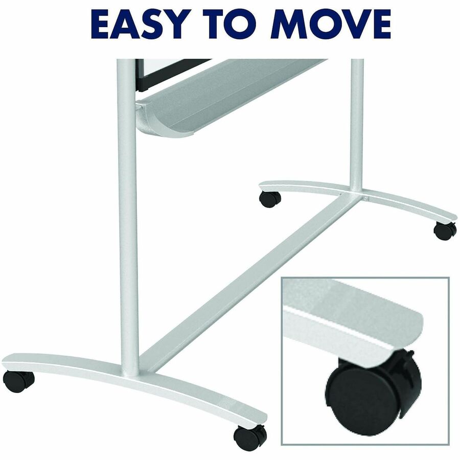 Prestige 2 Mobile Presentation Easel, 6 ft x 4 ft, Silver/Graphite
