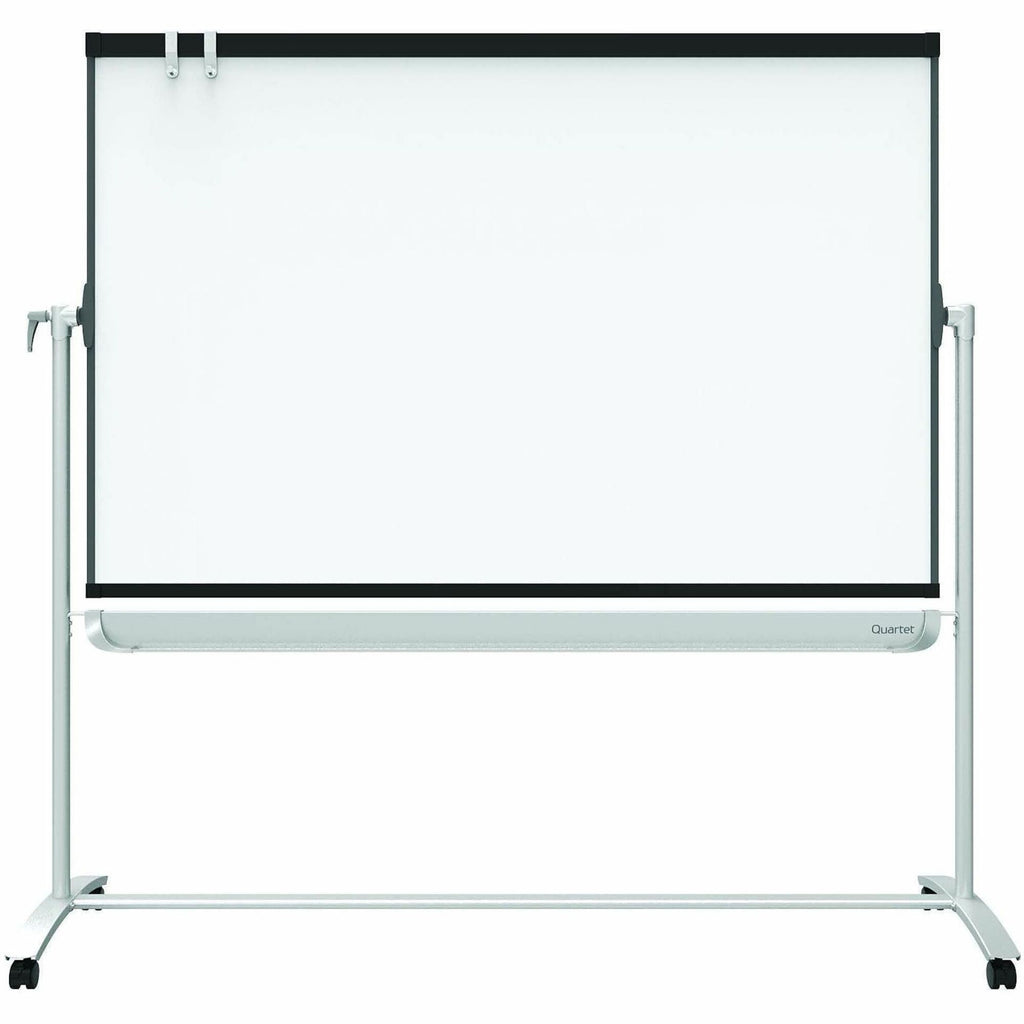 Quartet Magnetic Mobile Presentation Easel - 48" (4 ft) Width x 36" (3 ft) Height - White Painted Steel Surface - Graphite Frame - Magnetic - Assembly Required - 1 Each