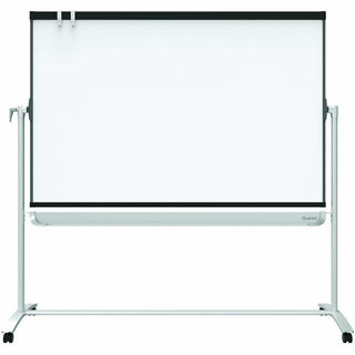 Quartet Magnetic Mobile Presentation Easel - 48" (4 ft) Width x 36" (3 ft) Height - White Painted Steel Surface - Graphite Frame - Magnetic - Assembly Required - 1 Each