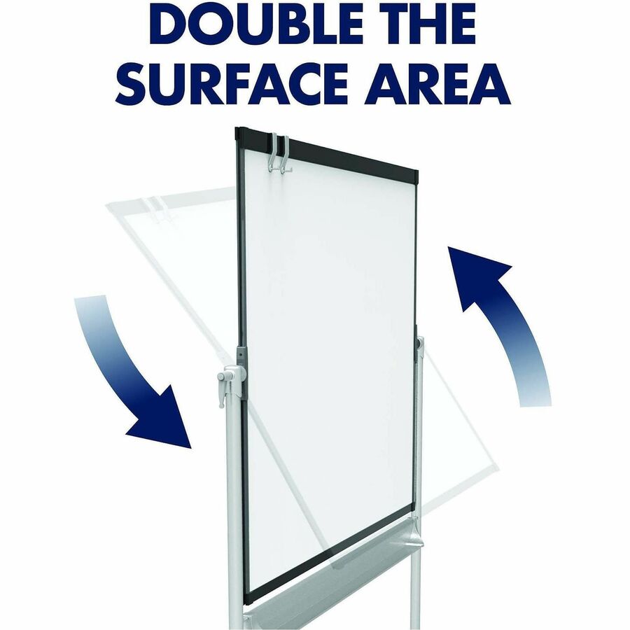 Quartet Magnetic Mobile Presentation Easel - 48" (4 ft) Width x 36" (3 ft) Height - White Painted Steel Surface - Graphite Frame - Magnetic - Assembly Required - 1 Each