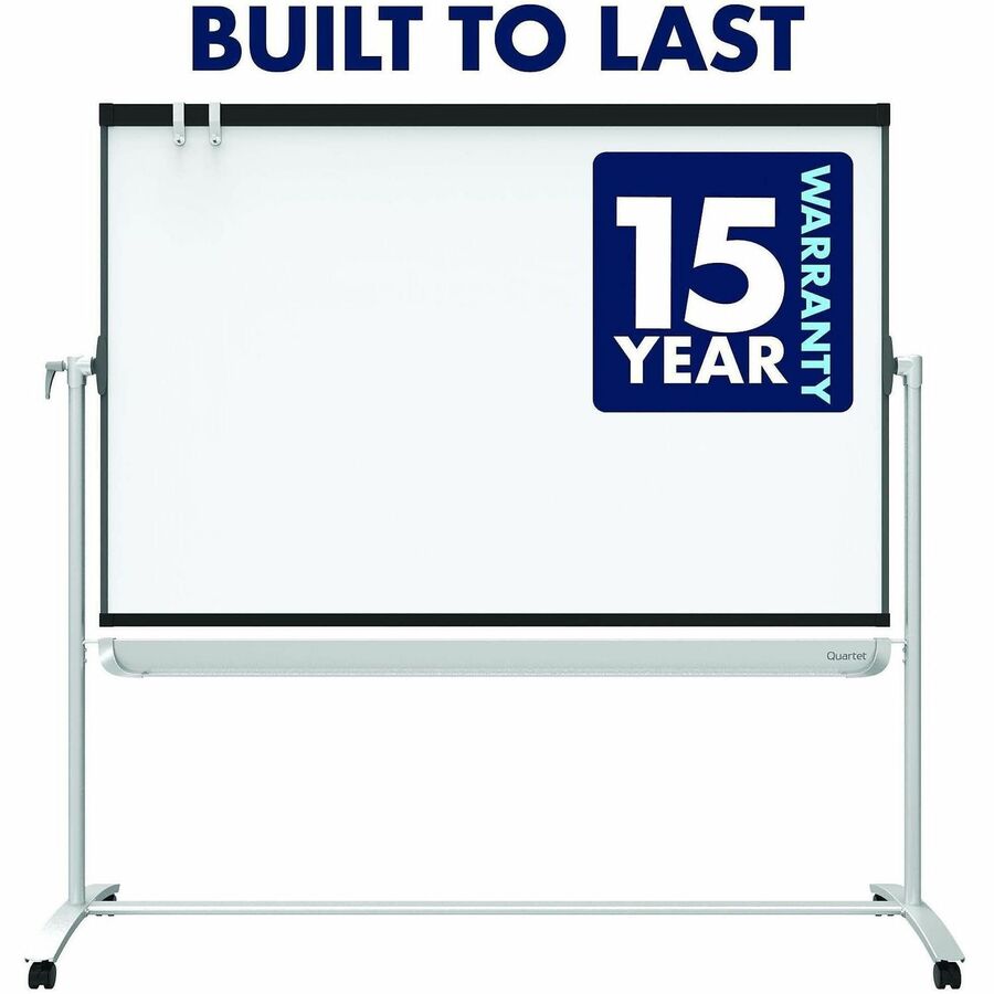Quartet Magnetic Mobile Presentation Easel - 48" (4 ft) Width x 36" (3 ft) Height - White Painted Steel Surface - Graphite Frame - Magnetic - Assembly Required - 1 Each