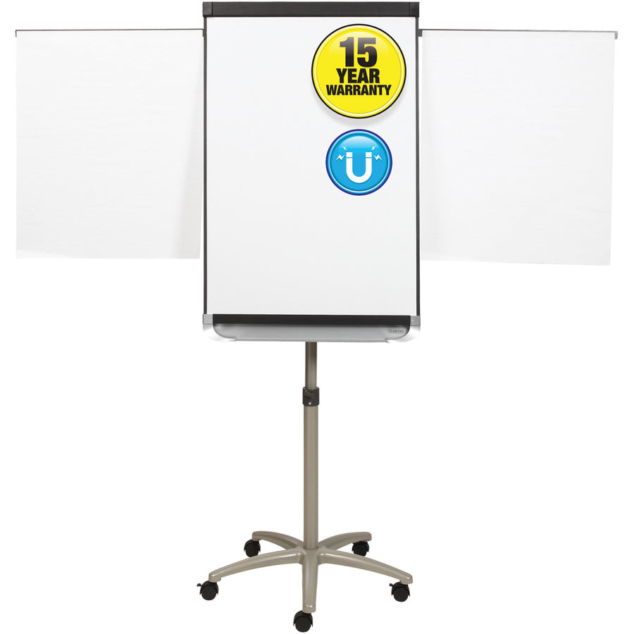 Prestige 2 Mobile Presentation Easel, 3 ft x 2 ft, Silver/White
