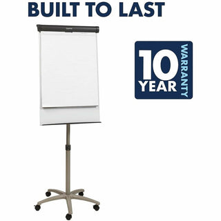Quartet Compass Nano-Clean Magnetic Mobile Presentation Easel - 36" (3 ft) Width x 24" (2 ft) Height - White Painted Steel Surface - Graphite Aluminum Frame - Horizontal - Magnetic - 1 Each