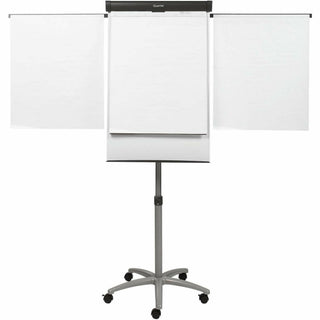 Quartet Compass Nano-Clean Magnetic Mobile Presentation Easel - 36" (3 ft) Width x 24" (2 ft) Height - White Painted Steel Surface - Graphite Aluminum Frame - Horizontal - Magnetic - 1 Each