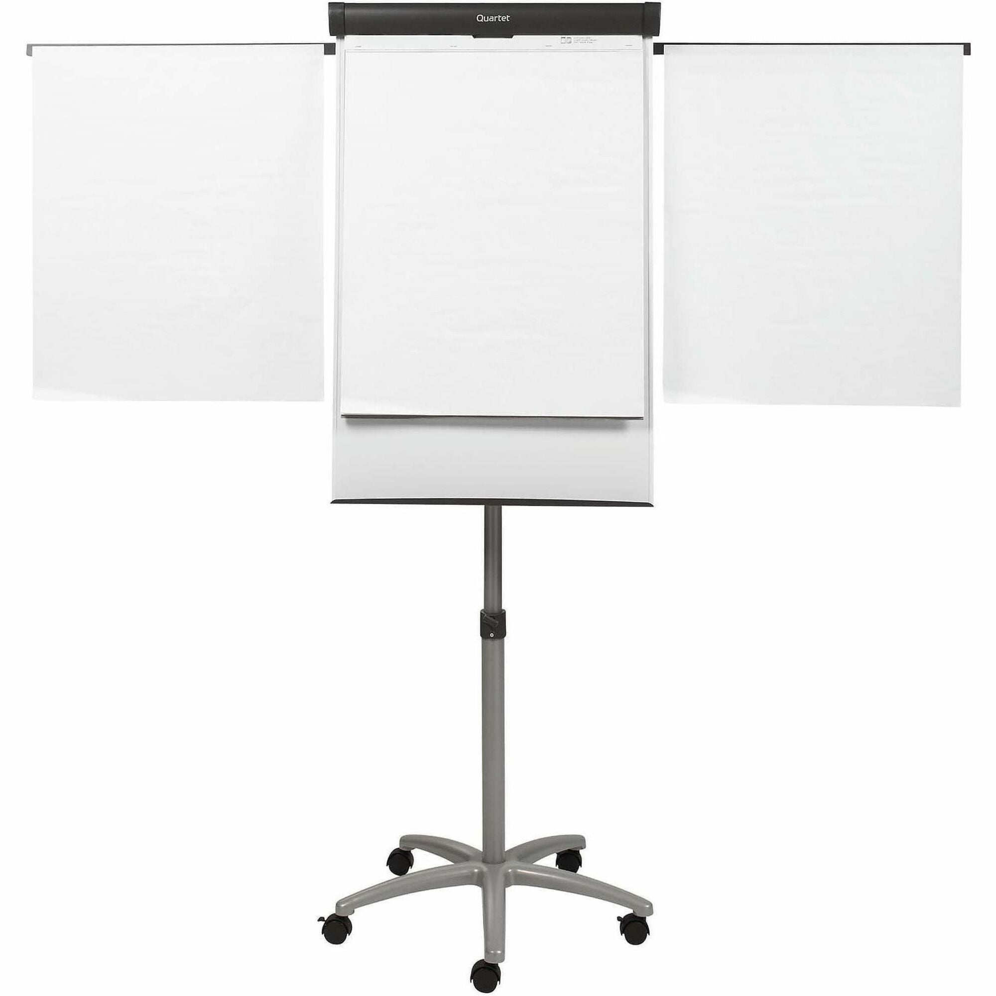 Quartet Compass Nano-Clean Magnetic Mobile Presentation Easel - 36" (3 ft) Width x 24" (2 ft) Height - White Painted Steel Surface - Graphite Aluminum Frame - Horizontal - Magnetic - 1 Each