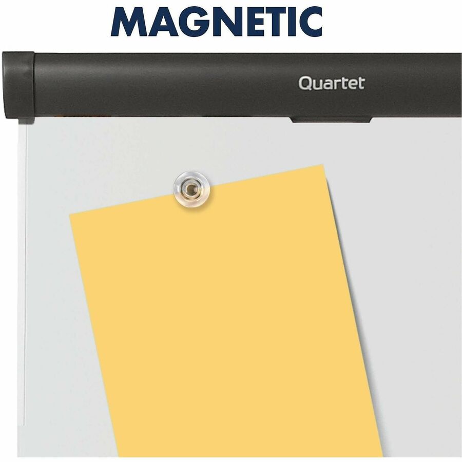 Quartet Compass Nano-Clean Magnetic Mobile Presentation Easel - 36" (3 ft) Width x 24" (2 ft) Height - White Painted Steel Surface - Graphite Aluminum Frame - Horizontal - Magnetic - 1 Each