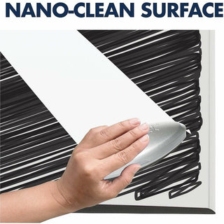 Quartet Compass Nano-Clean Magnetic Mobile Presentation Easel - 36" (3 ft) Width x 24" (2 ft) Height - White Painted Steel Surface - Graphite Aluminum Frame - Horizontal - Magnetic - 1 Each
