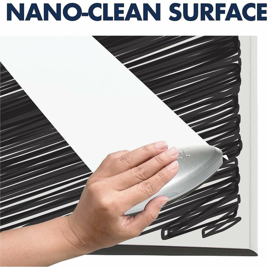 Quartet Compass Nano-Clean Magnetic Mobile Presentation Easel - 36" (3 ft) Width x 24" (2 ft) Height - White Painted Steel Surface - Graphite Aluminum Frame - Horizontal - Magnetic - 1 Each