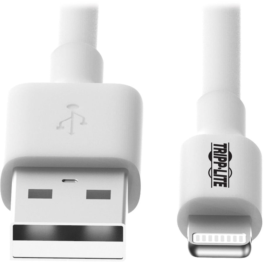 tripp-lite-by-eaton-usb-a-to-lightning-sync-charge-cable-m-m-mfi-certified-white-10-ft-3-m-10-ft-lightning-usb-data-transfer-cable-for-iphone-ipod-ipad-chromebook-first-end-1-x-usb-type-a-male-second-end-1-x-8-pin-lightning-male_trpm100010wh - 5