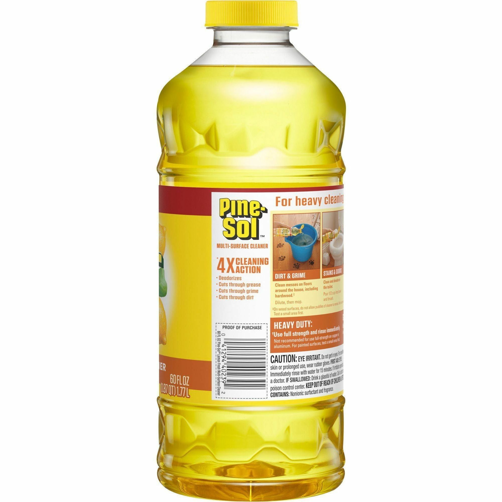 Pine-Sol All Purpose Cleaner - For Multipurpose - Concentrate - 60 fl oz (1.9 quart) - Lemon Fresh Scent - 1 Each - Deodorize, Disinfectant, Residue-free - Yellow - 