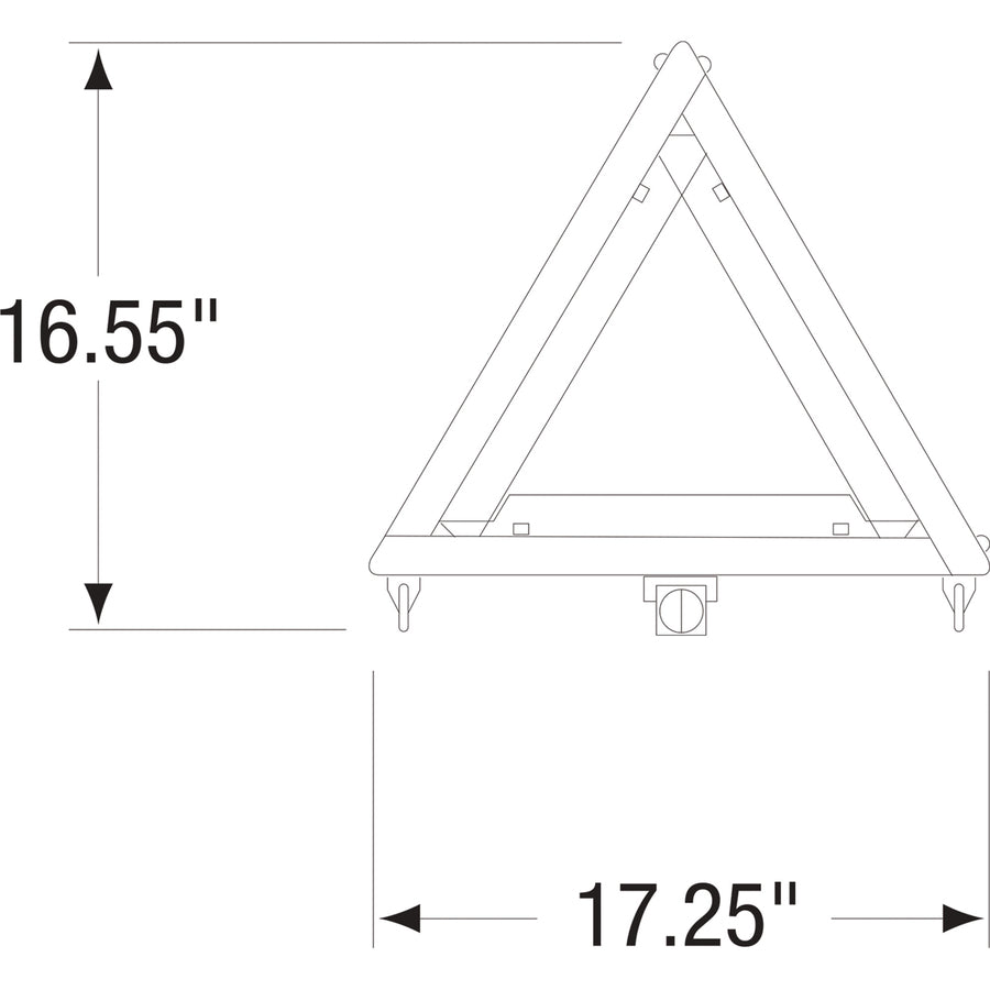 Deflecto Emergency Warning Triangle Kit - 1 Kit - 17.3" Width x 16.5" Height - Triangle Shape - Reflective, Non-flammable - Outdoor - Orange, Red