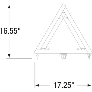 Deflecto Emergency Warning Triangle Kit - 1 Kit - 17.3" Width x 16.5" Height - Triangle Shape - Reflective, Non-flammable - Outdoor - Orange, Red
