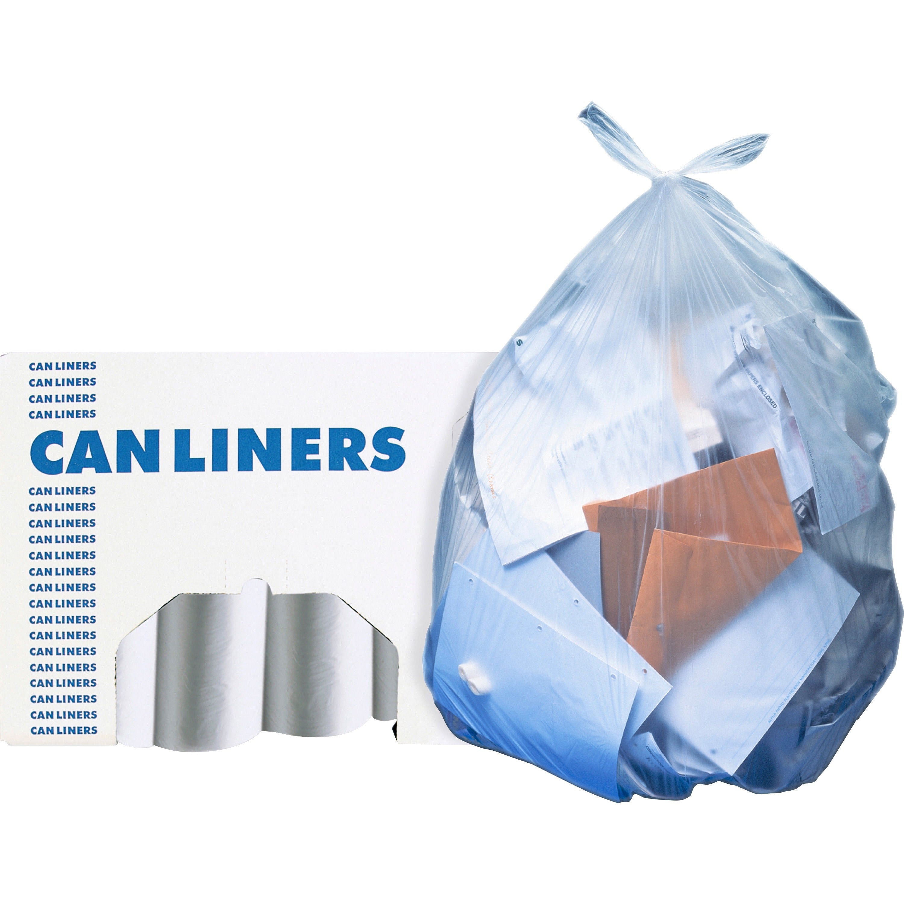 Heritage AccuFit .9mil Clear Can Liners - 23 gal Capacity - 30" Width x 45" Length - 0.90 mil (23 Micron) Thickness - Clear - 8/Carton - 25 Per Roll - Can - 1