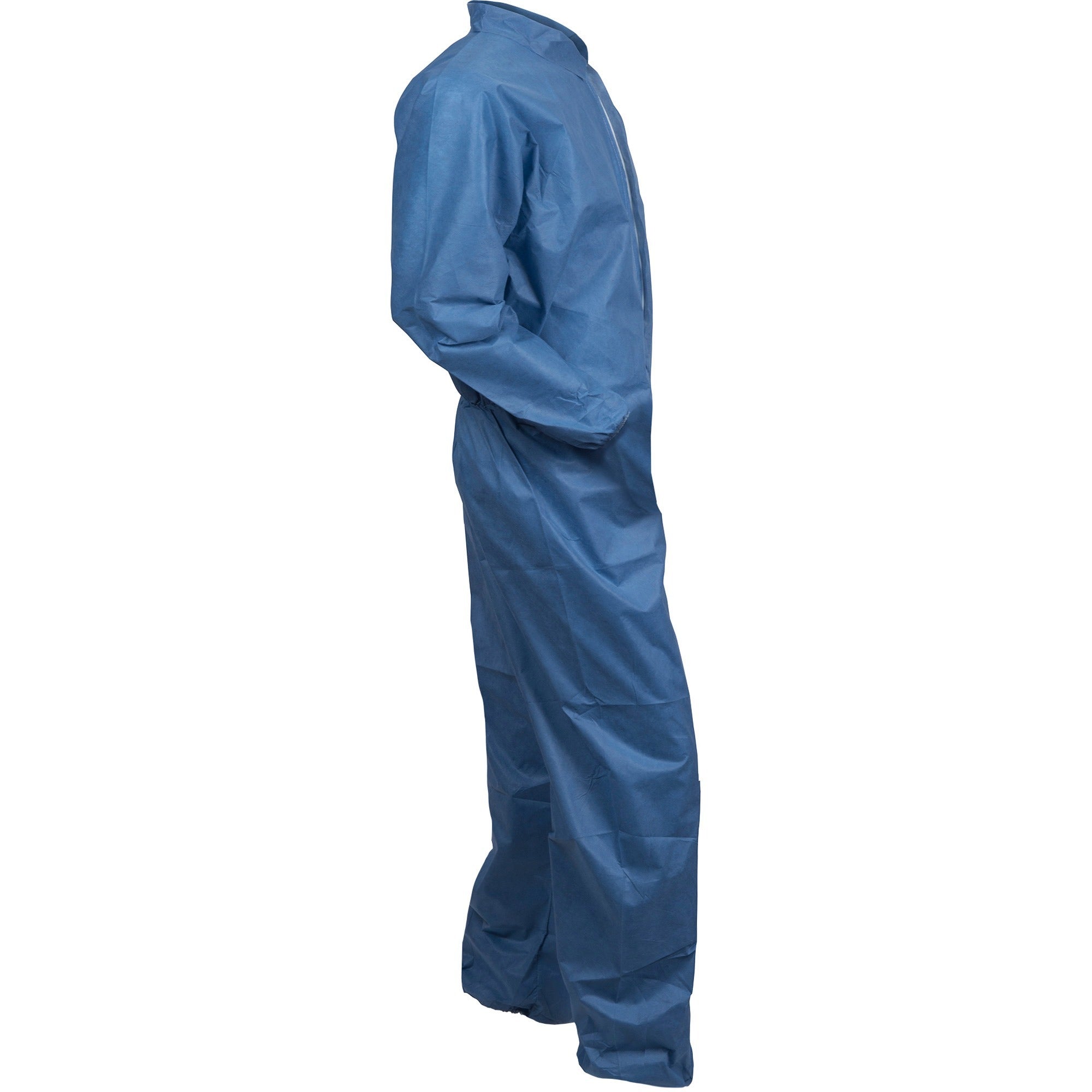 Kleenguard A20 Coveralls - Zipper Front, Elastic Back, Wrists & Ankles - Large Size - Flying Particle, Contaminant, Dust Protection - Blue - Zipper Front, Elastic Wrist & Ankle, Breathable, Comfortable - 24 / Carton - 