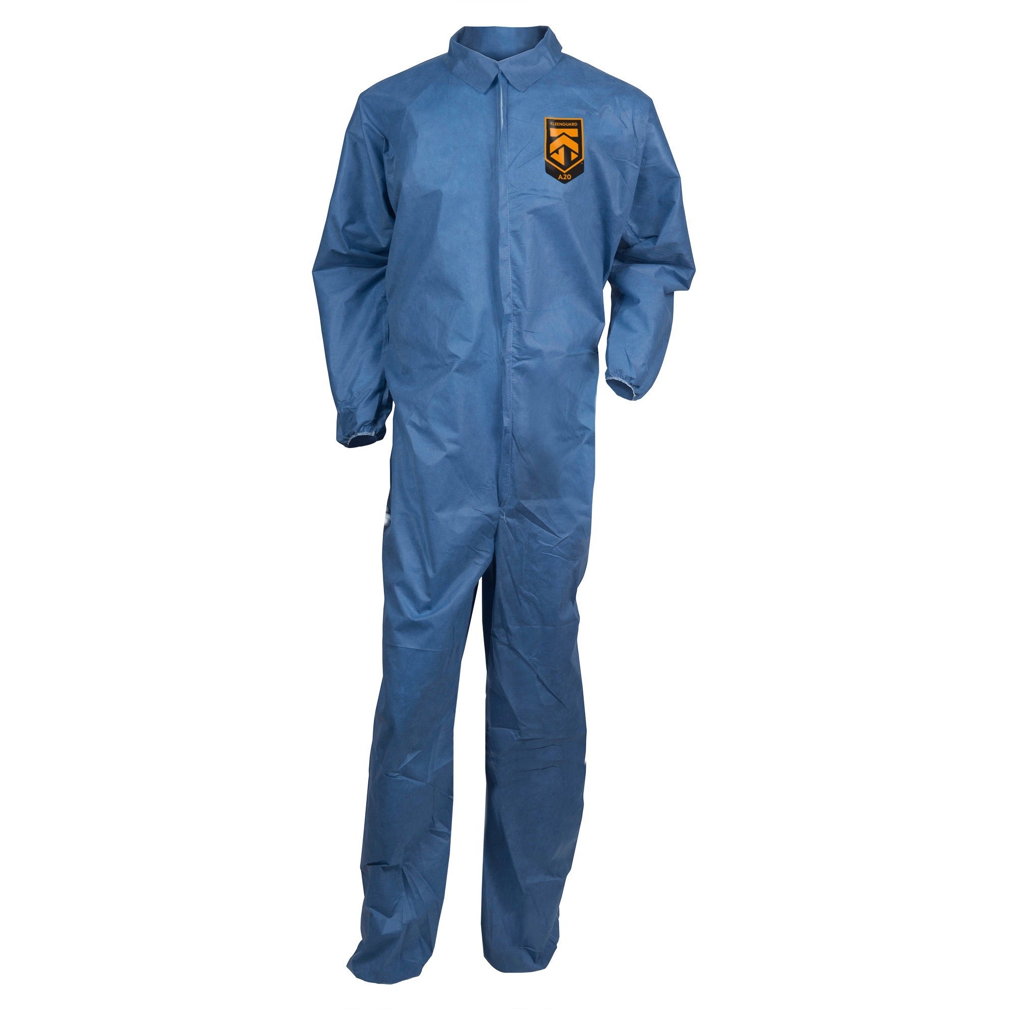 Kleenguard A20 Coveralls - Zipper Front, Elastic Back, Wrists & Ankles - Large Size - Flying Particle, Contaminant, Dust Protection - Blue - Zipper Front, Elastic Wrist & Ankle, Breathable, Comfortable - 24 / Carton - 