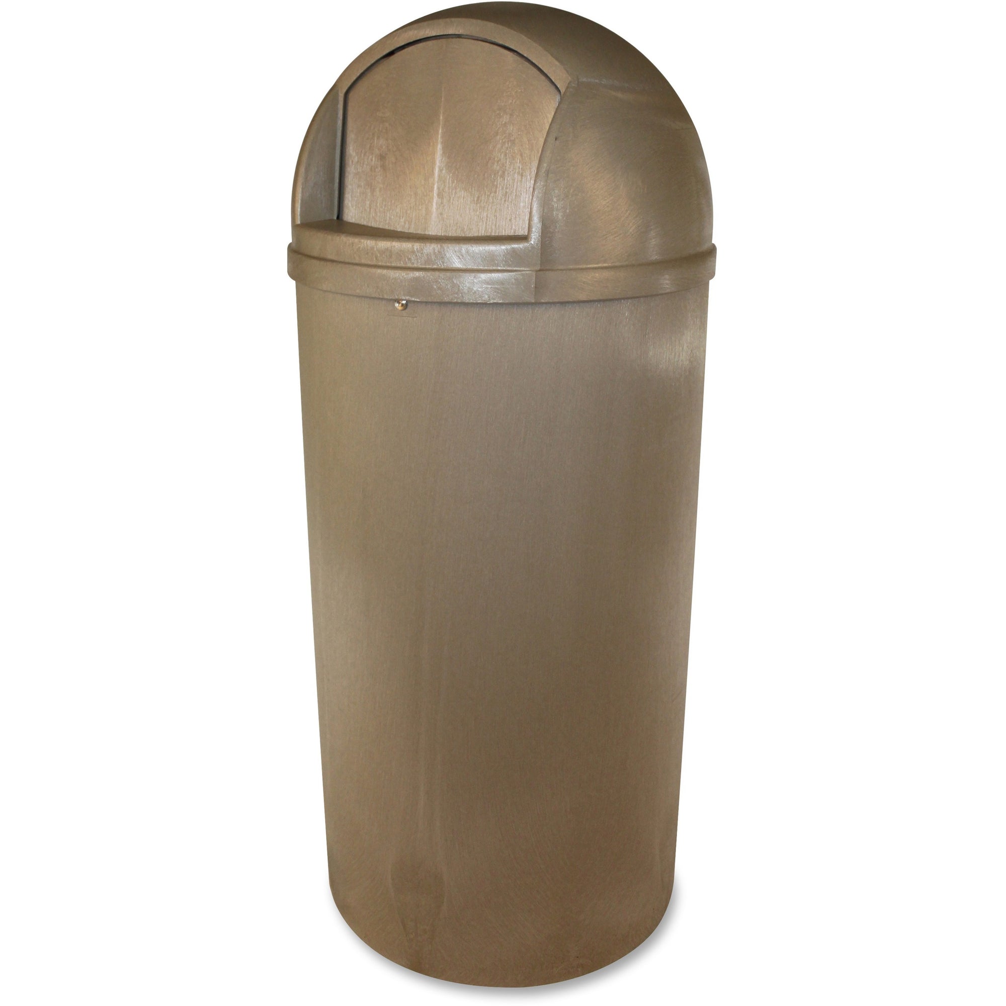 Impact Plastic Bullet Indoor/Outdoor 21-Gallon Receptacle - 21 gal Capacity - Bullet - 40.8" Height x 18.3" Diameter - Plastic, Structural Foam - Beige - 1 Each - 