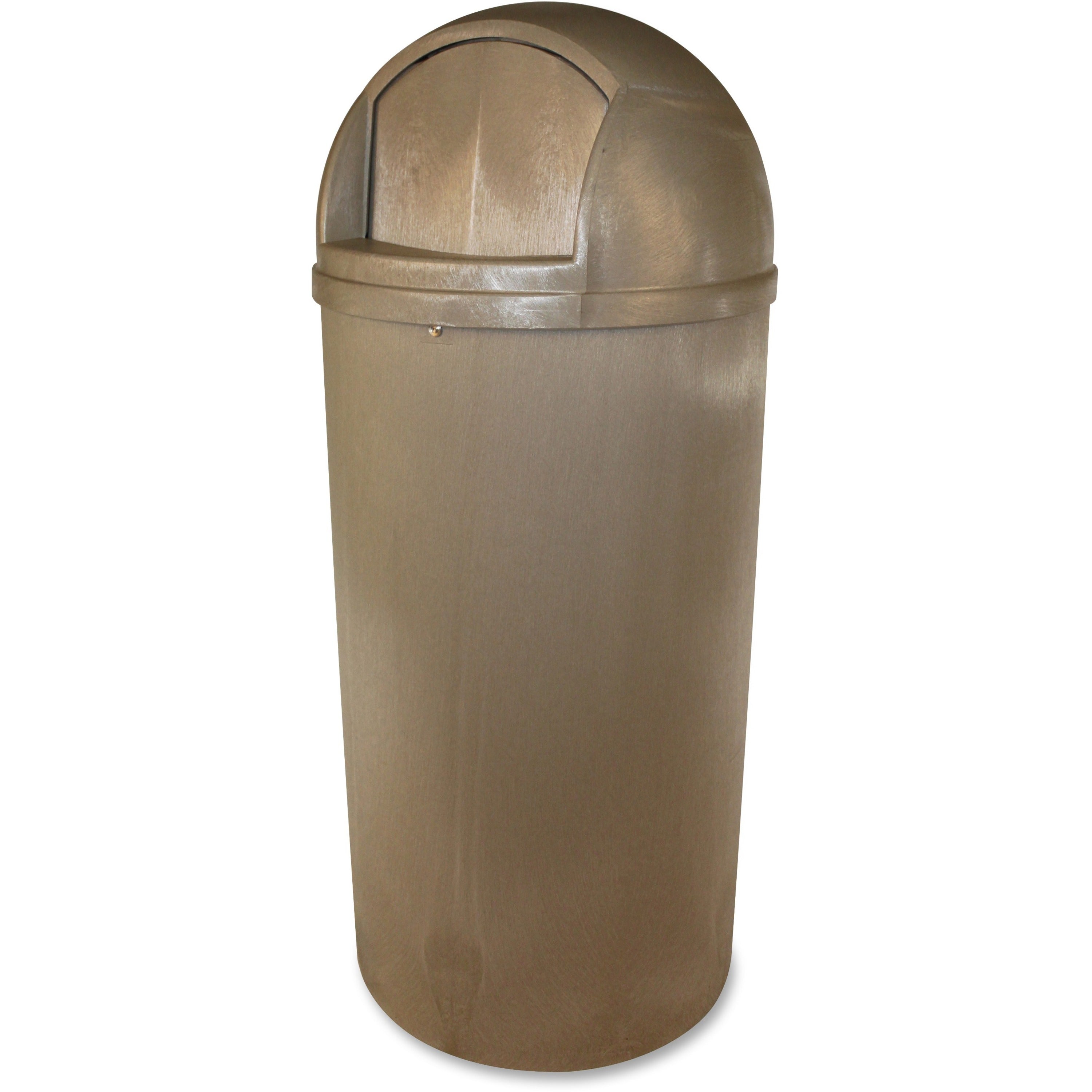 Impact Plastic Bullet Indoor/Outdoor 21-Gallon Receptacle - 21 gal Capacity - Bullet - 40.8" Height x 18.3" Diameter - Plastic, Structural Foam - Beige - 1 Each - 