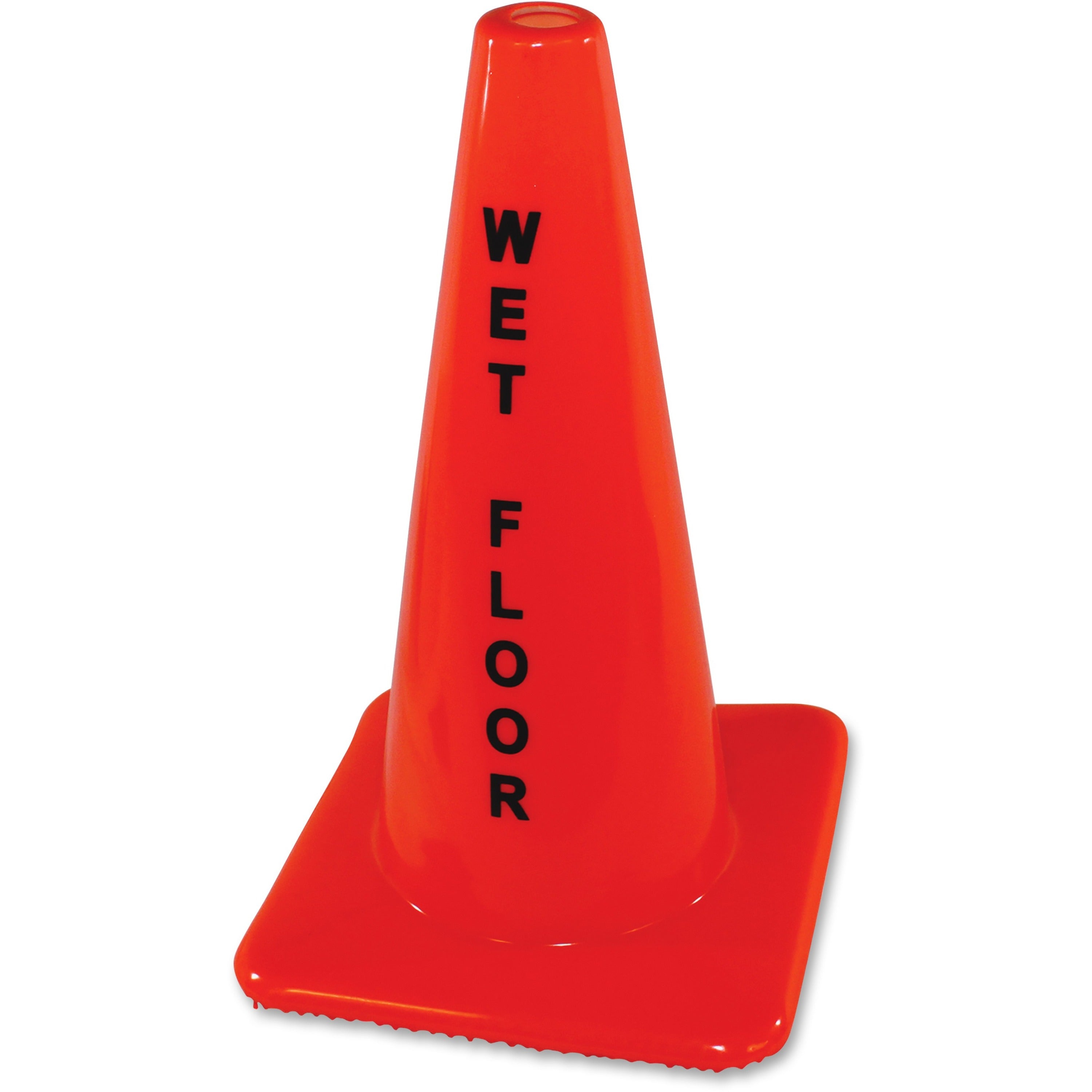 Impact Wet Floor Orange Safety Cone - 1 Each - English - Wet Floor Print/Message - 10.7" Width x 18.1" Height - Cone Shape - Heavy Duty - Vinyl - Orange - 