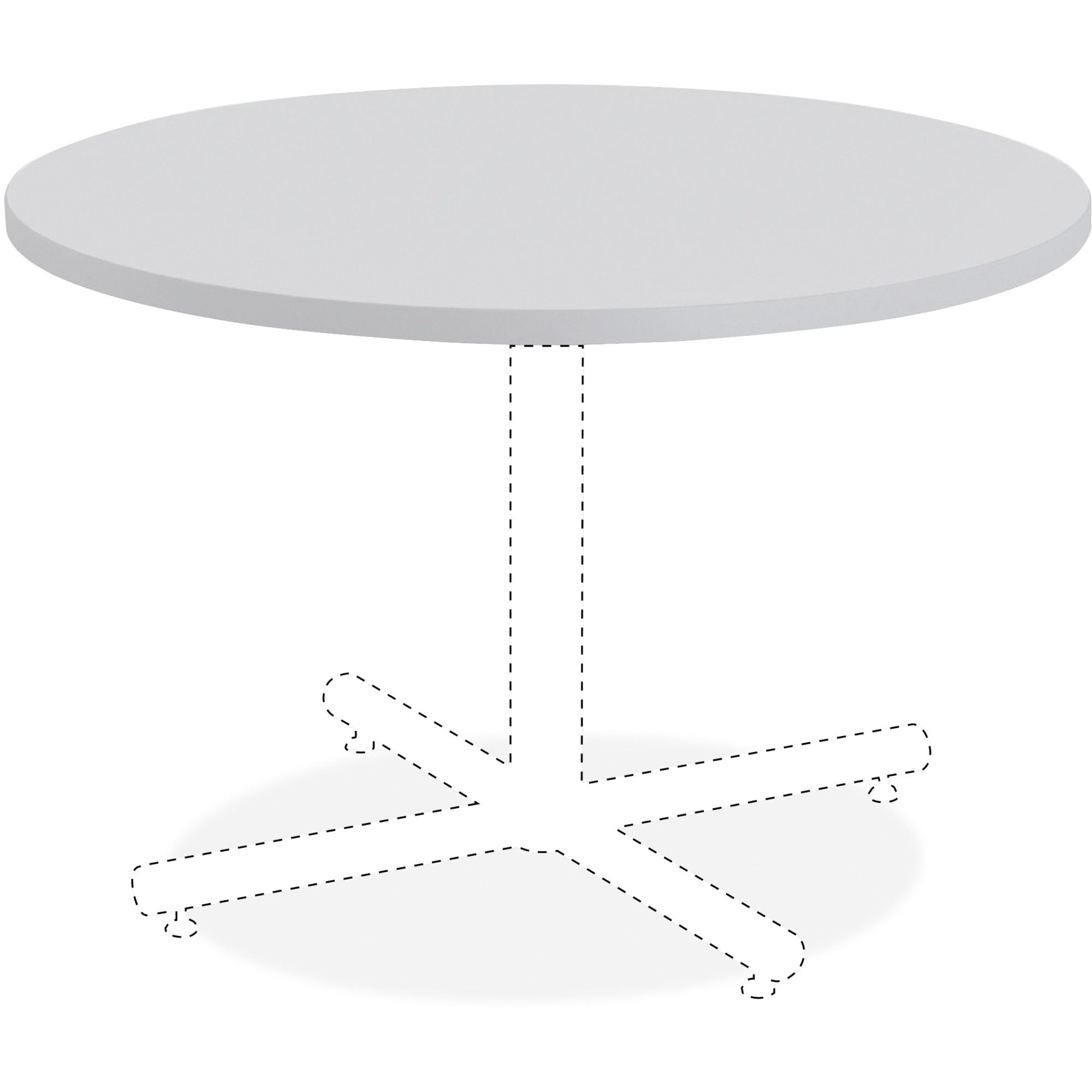 Lorell Hospitality Collection Tabletop - For - Table TopRound Top x 1" Table Top Thickness x 36" Table Top Diameter - Assembly Required - High Pressure Laminate (HPL), Light Gray - Particleboard, Polyvinyl Chloride (PVC) - 1 Each - 