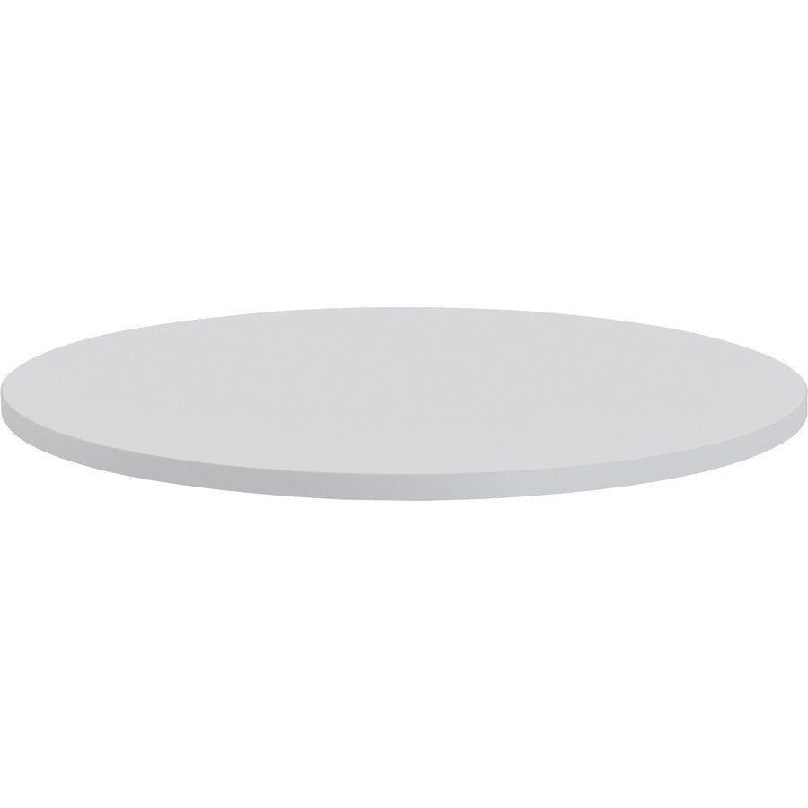 Lorell Hospitality Collection Tabletop - For - Table TopRound Top x 1" Table Top Thickness x 36" Table Top Diameter - Assembly Required - High Pressure Laminate (HPL), Light Gray - Particleboard, Polyvinyl Chloride (PVC) - 1 Each - 