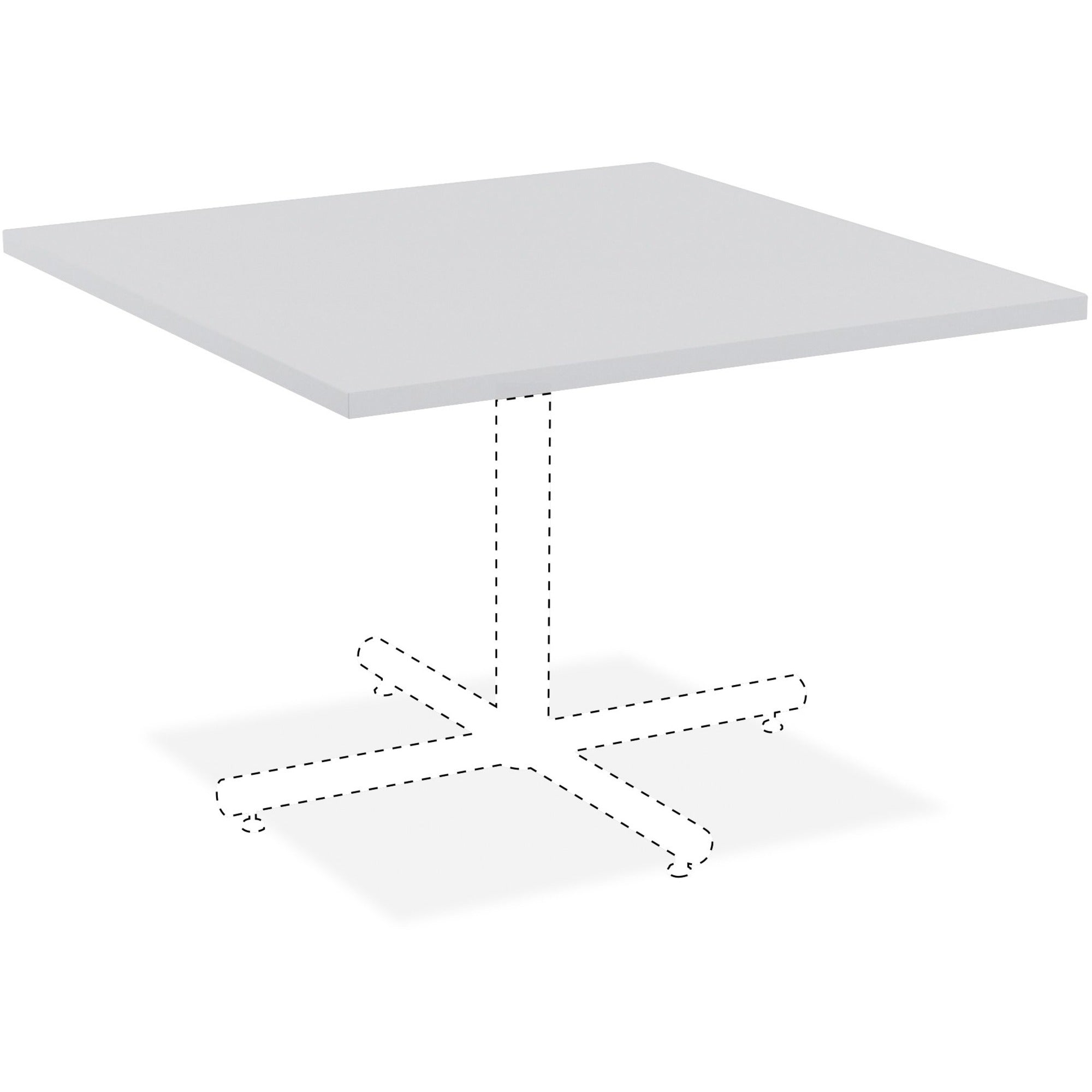 Lorell Hospitality Collection Tabletop - For - Table TopSquare Top - 36" Table Top Length x 36" Table Top Width x 1" Table Top Thickness - Assembly Required - High Pressure Laminate (HPL), Light Gray - 1 Each - 