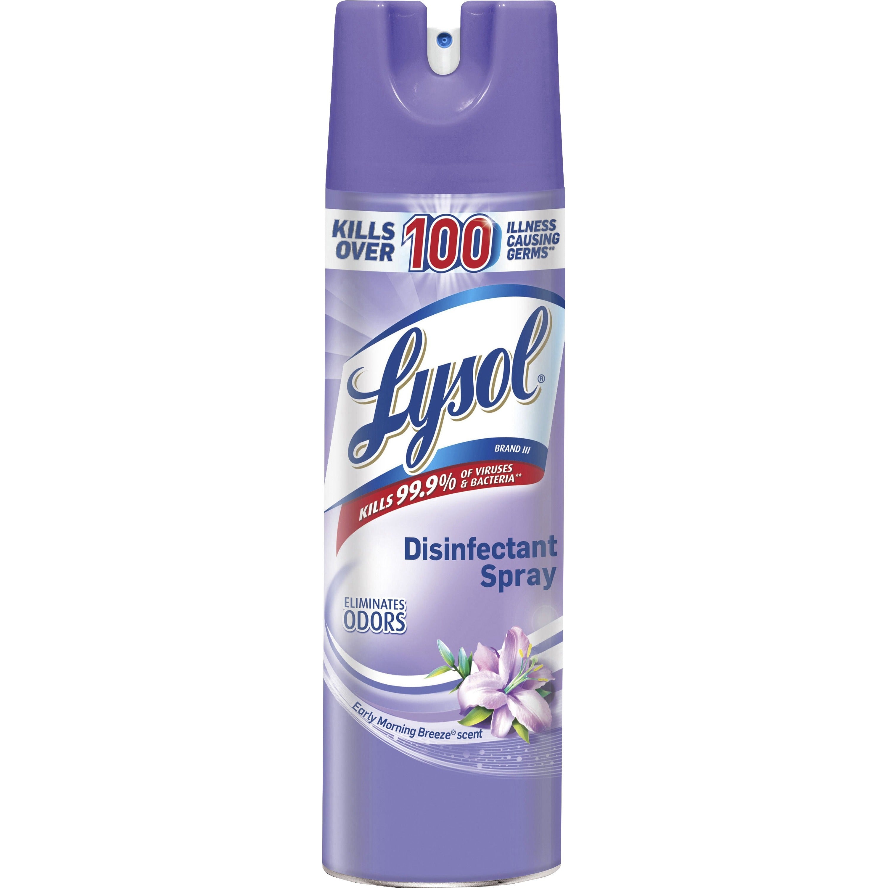 Lysol Early Morning Breeze Disinfectant Spray - For Multipurpose - 19 fl oz (0.6 quart) - Early Morning Breeze Scent - 12 / Carton - Anti-bacterial, Deodorize - Clear - 