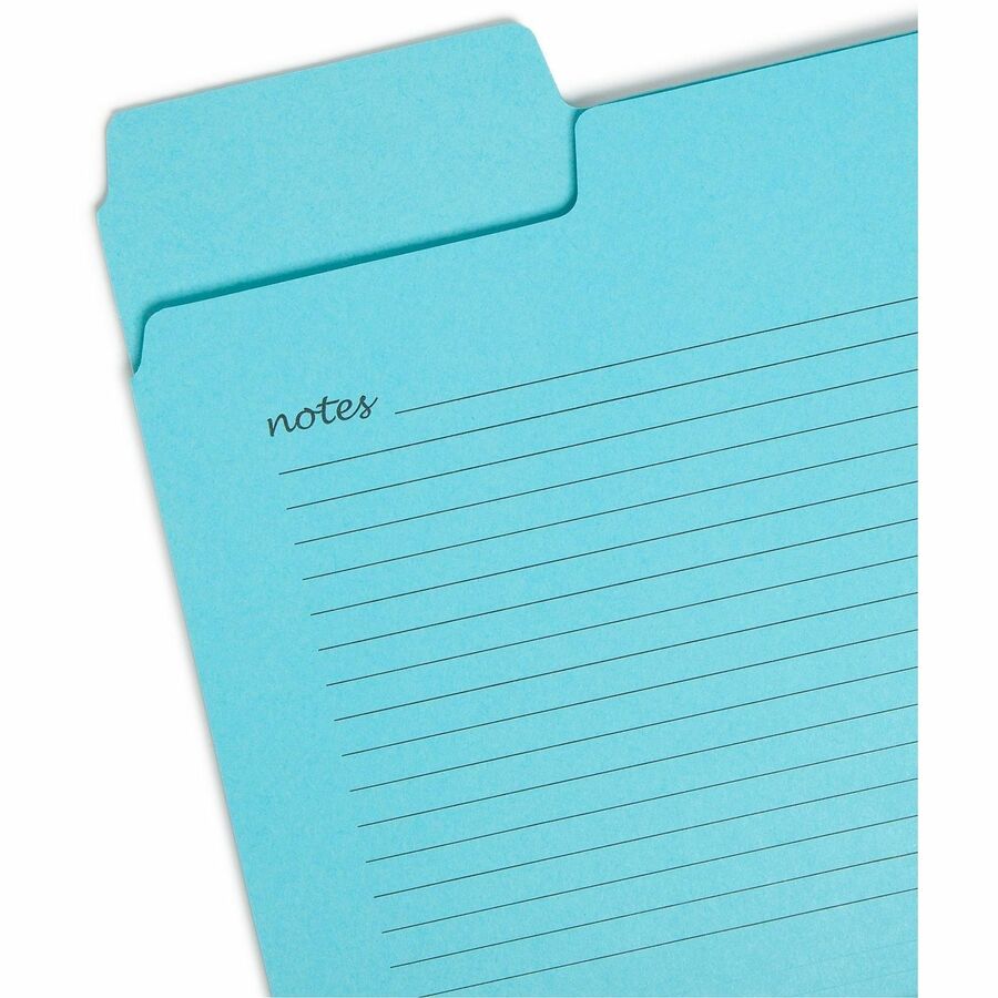 Smead SuperTab 1/3 Tab Cut Letter Recycled Top Tab File Folder - 8 1/2" x 11" - Top Tab Location - Assorted Position Tab Position - Pink, Yellow, Goldenrod, Aqua - 10% Recycled - 12 / Pack