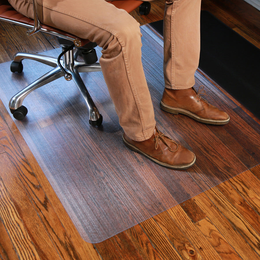 Sit or Stand Mat for Carpet or Hard Floors, 45 x 53, Clear/Black
