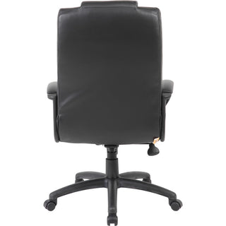 Boss B7501 Executive Chair - Black LeatherPlus Seat - Black Leather Back - Black Nylon Frame - 5-star Base - 1 Each