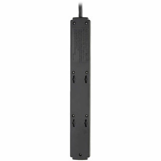 Protect It! Surge Protector, 6 AC Outlets/2 USB Ports, 6 ft Cord, 990 J, Black